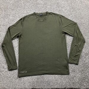 Two‎ Blind Brothers Shirt Adult Large Braille Embroidery Long Sleeve Army Green